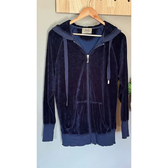 Juicy Couture Tops - Juicy‎ Couture Women's Vintage Velour Hoodie Jacket Blue Size L